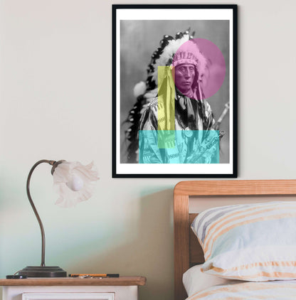 Altered vintage Indian Photography Print, native American print Vintage Photography Prints