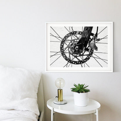 Modern Bicycle Print, Black And White Bike Wall Art, Wheel Poster, Minimalist Art bike wheel print, bicycle wall art