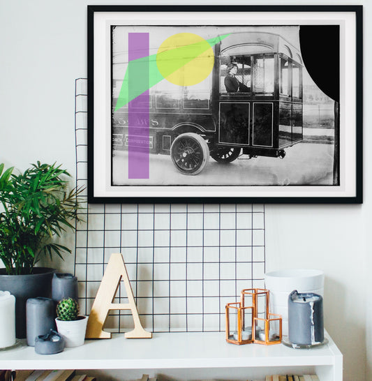 Framed Altered vintage bus Photo, vintage vehicle print Vintage Photography Prints