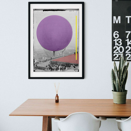 Altered vintage Balloon Photo, hot air balloon print Vintage Photography Prints