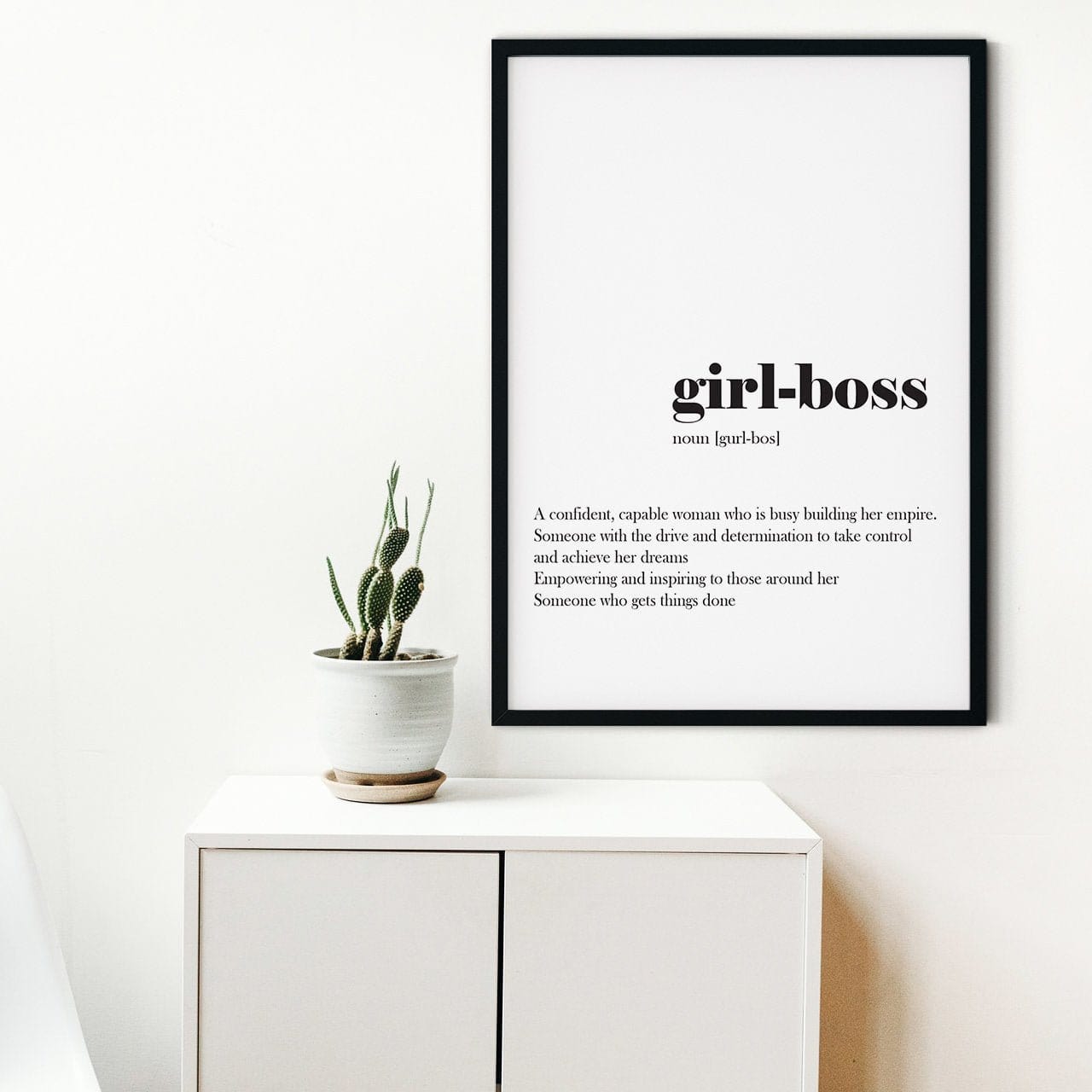 Framed Girl Boss definition print, Inspirational print, Word Definition Feminist Wall Art, girl boss quote Print, gift for boss office print