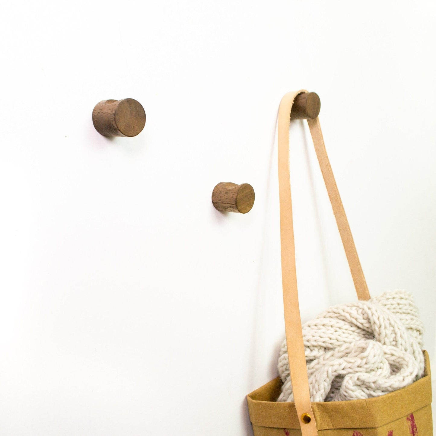 Small Walnut Wood Wall Hook, Minimalist coat hook, modern wall hook, Walnut towel hook peg hook for wall storage hook