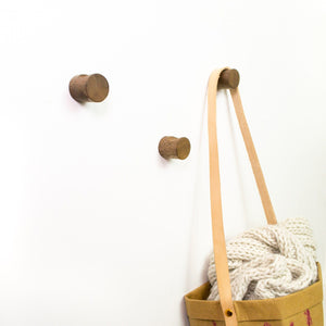 Small Walnut Wood Wall Hook, Minimalist coat hook, modern wall hook, Walnut towel hook peg hook for wall storage hook