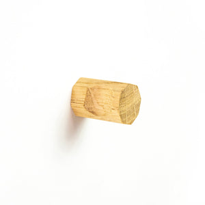Small Geometric Oak Wood Knob - Modern Cabinet Pulls