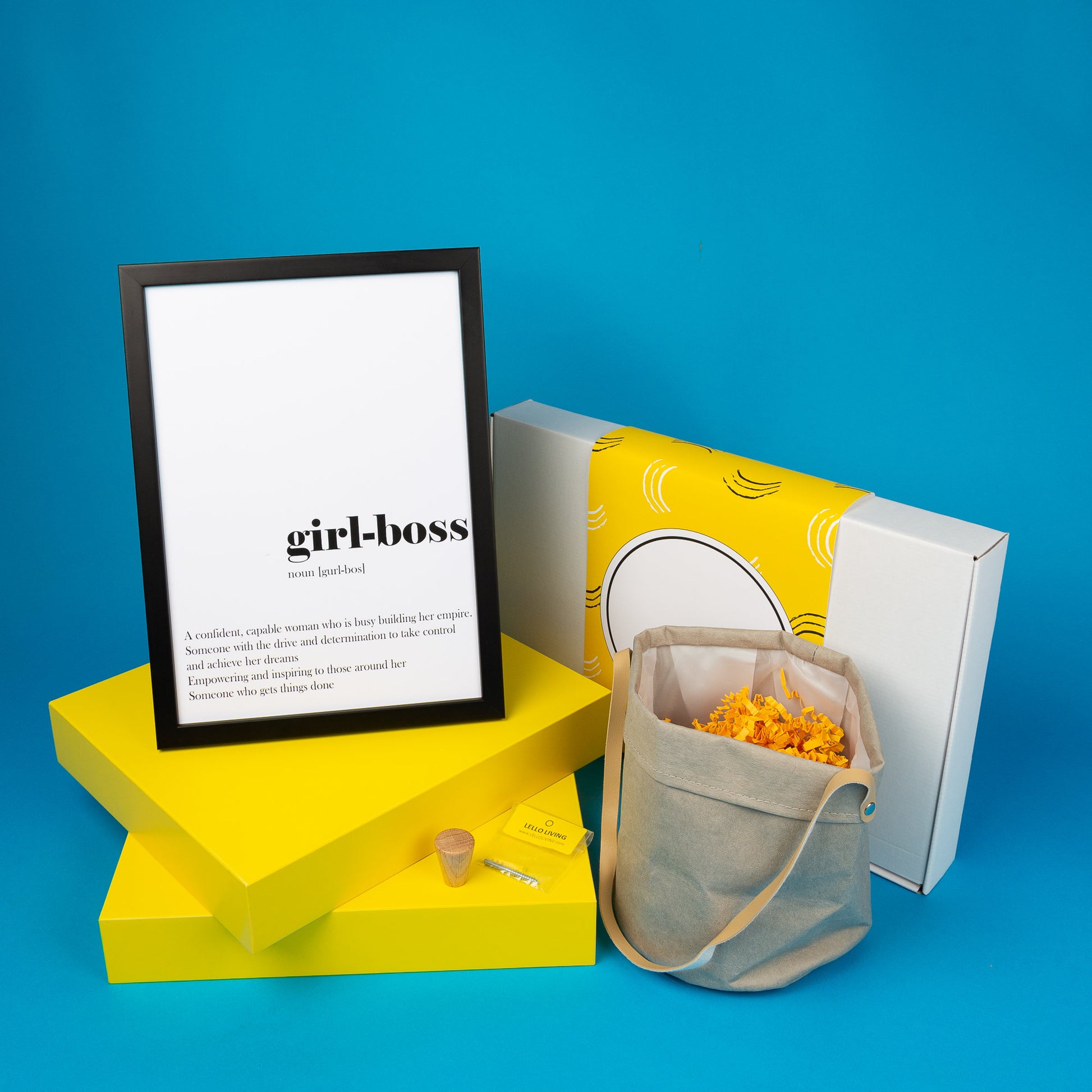Personalised Girl-Boss Print and Homewares Gift Set