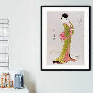 Japanese Geisha Print, Kimono Japanese Woodblock Print, Japan print Japanese Art Print