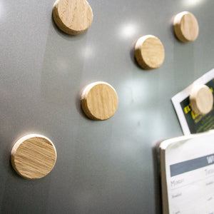 Minimalist Oak strong fridge magnets, wooden mini magnet set