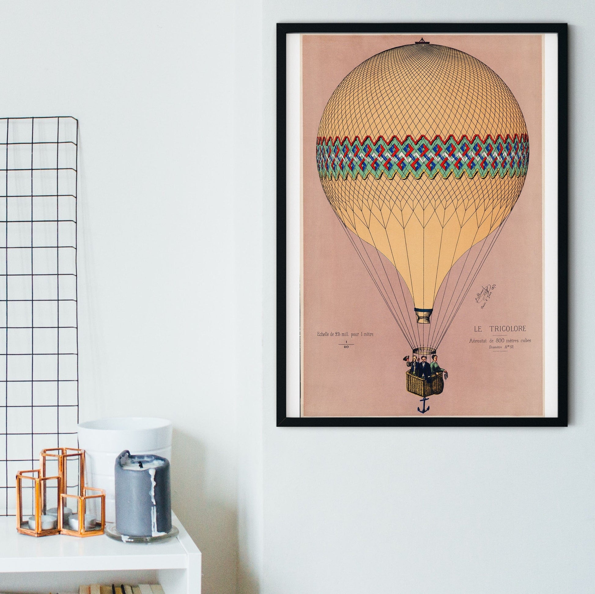 Framed print Hot air balloon art poster, vintage balloon art print, balloon room decor, old aviation, Balloon ride poster 2 Vintage Advertising Prints