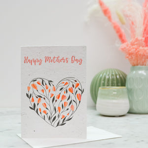 Mothers Day Plantable Seed Paper flower heart Card