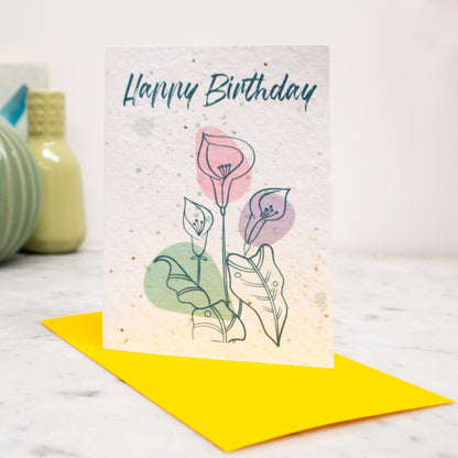 Happy Birthday Lilly Plantable Seed Paper Card