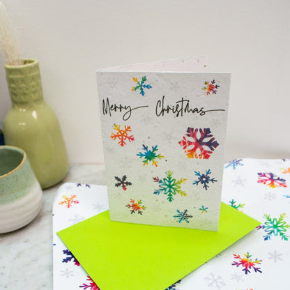 Snowflake Plantable Seed Paper Card, growable seedpaper Christmas Card