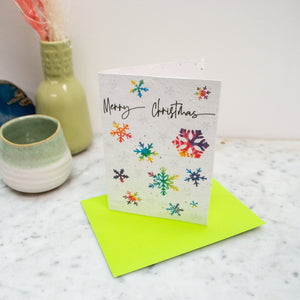 Snowflake Plantable Seed Paper Christmas Card, eco xmas card, growable seedpaper Christmas, eco friendly recycled card