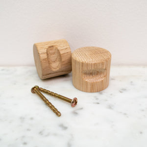Large Oak Wood Knob, cabinet door knob wooden handles