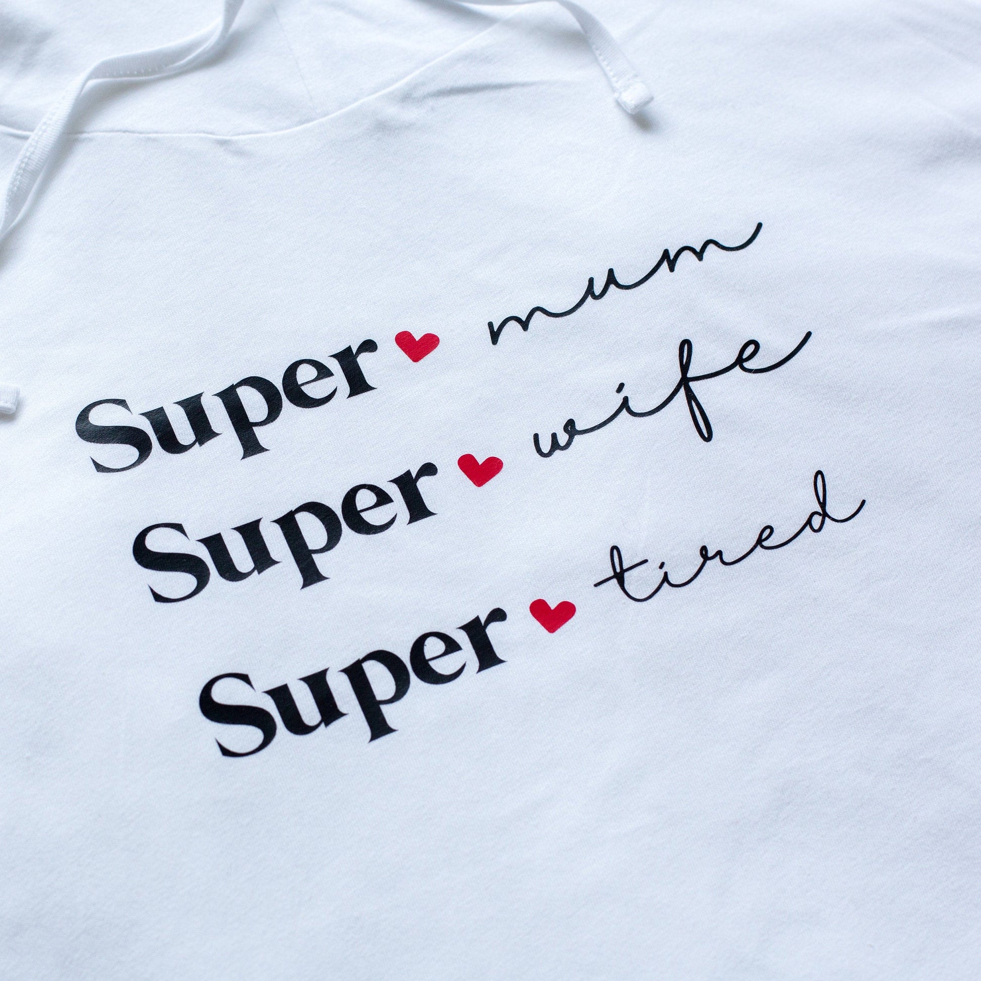 Superhero Lightweight Hoodie, super mum long sleeve hooded t shirt