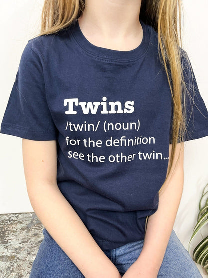 Twins Definition T Shirt Set, Matching Twins Toddler shirts Gift Set
