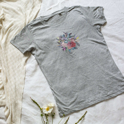 Floral Face Shirt, Line Art face boho Shirts, Minimalist Flower Shirt gift for her