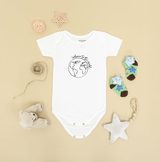 Welcome to the world newborn BabyGrow bodysuit Cute Babygrow
