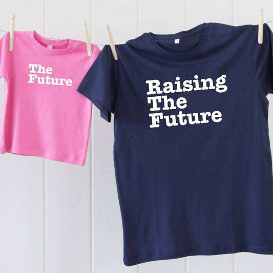 Dad and kid the future t shirt set, fathers day dad and child shirt set, Father and Baby Matching Shirts gift, Daddy And Daughter Shirts
