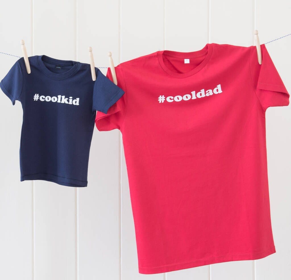 Hashtag Dad and Kid T Shirts, Dad and son matching fathers day shirts