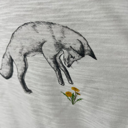 Jumping Fox & Flower T Shirt, animal nature shirt graphic tee