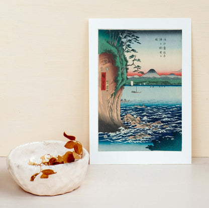 Framed Art Japanese Wave Art Print, Ukiyo e Art Japanese Posters, Hiroshige prints Japanese Art Print