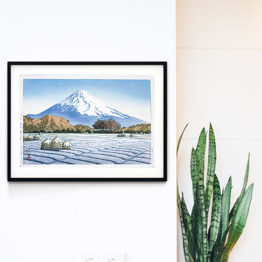 Japanese Mount Fuji Art Print, Hasui, Ukiyo e Japanese Poster Print Japanese Art Print