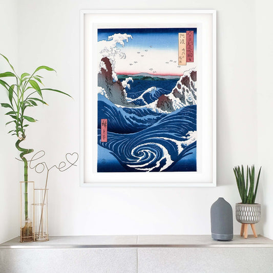 Framed Art Japanese Wave Art Print, Japanese Posters Ukiyo e Art Hiroshige Prints Japanese Art Print