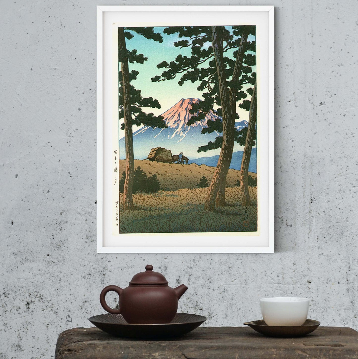 Japanese Mount Fuji Landscape Print, Hasui, Ukiyo e Poster Print Japanese Art Print