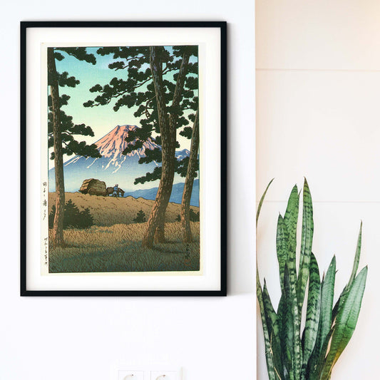 Japanese Mount Fuji Landscape Print, Hasui, Ukiyo e Poster Print Japanese Art Print