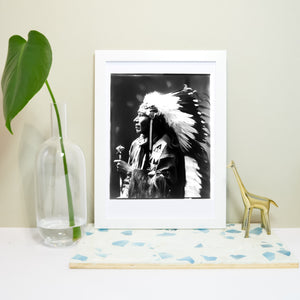 Native American indian man vintage photography print vintage photographs