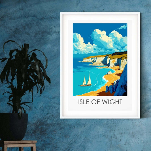 Isle of Wight print travel posters UK landscape print