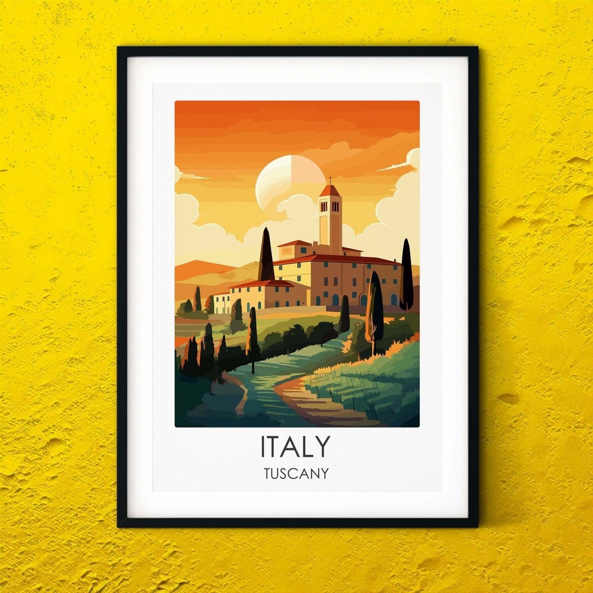 Italy Sicily modern travel print graphic travel poster