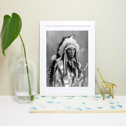 Native American indian man vintage photography print Vintage Photography Prints