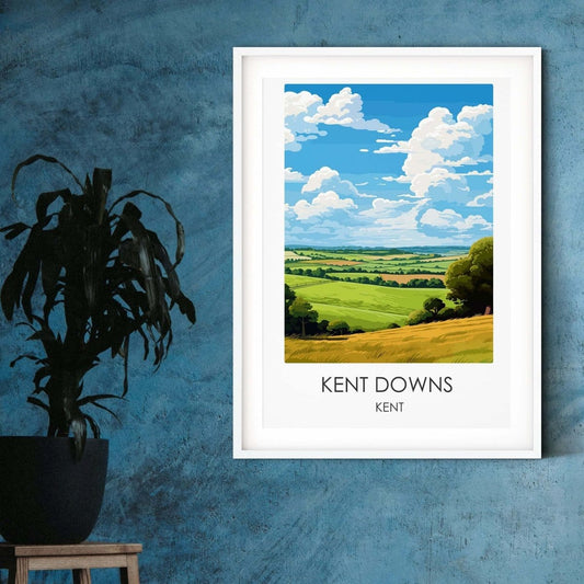 Kent Downs travel posters UK Kent print