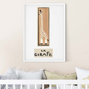 French Giraffe print, la girafe poster nursery prints, giraffe wall art
