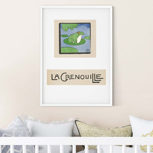 French children's frog print, la grenuille nursery print