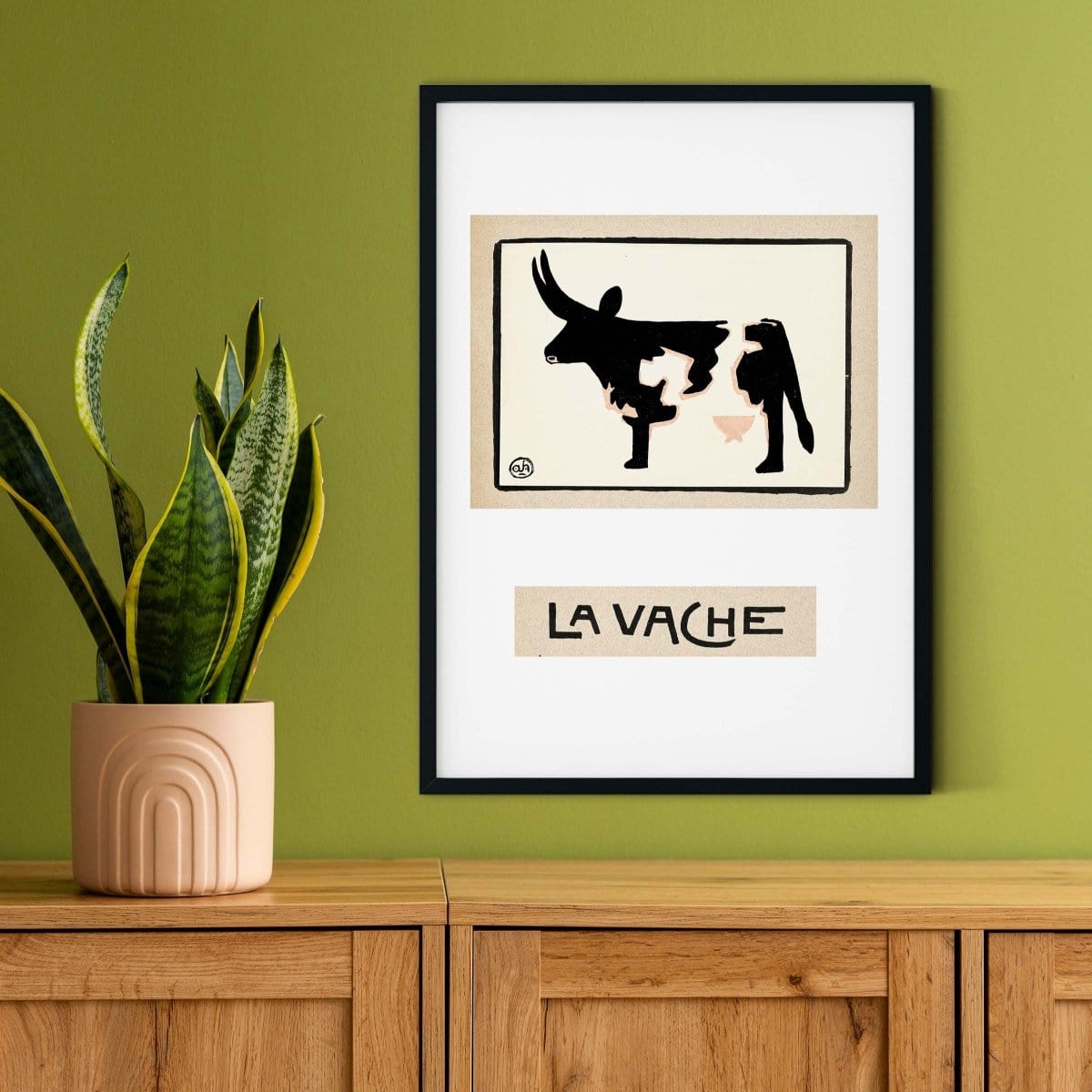 Children's La Vache Cow Print,  Vintage French animal nursery art print