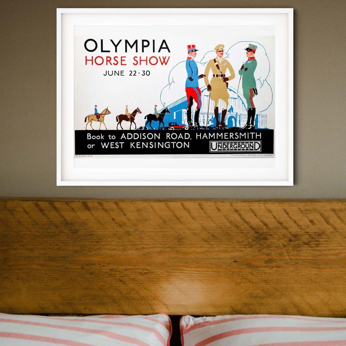 London vintage travel posters UK, Olympia show vintage horse print
