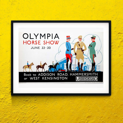 London vintage travel posters UK, Olympia show vintage horse print