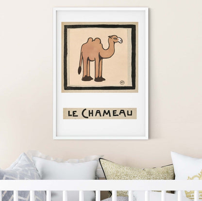 Vintage Camel print, French Le Chameau Nursery Animal Wall Art