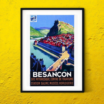 Bresancon France Travel Print, art deco travel poster