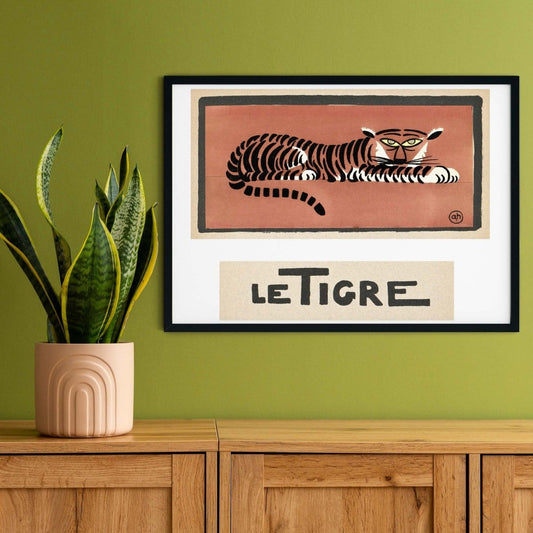 Children's Le Tigre Tiger print, Safari Nursery Print, Vintage French Poster Print