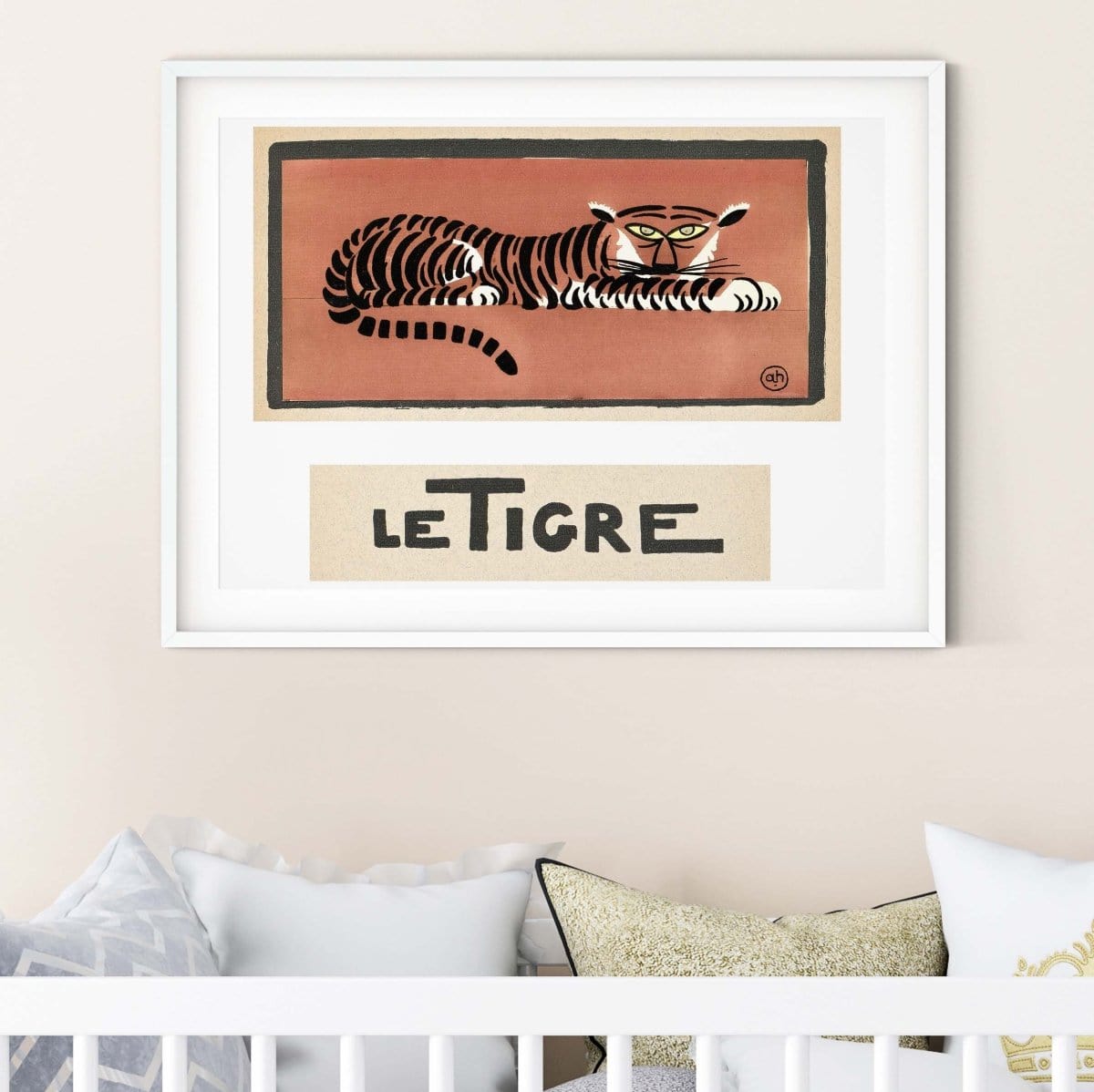 Children's Le Tigre Tiger print, Safari Nursery Print, Vintage French Poster Print