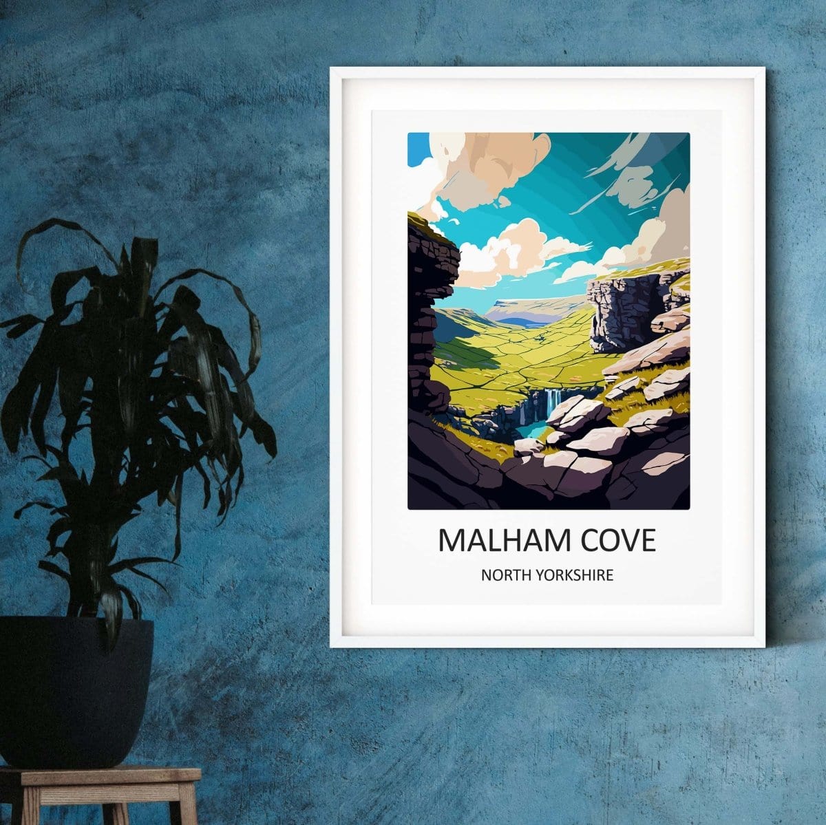 Malham Cove travel posters UK landscape print