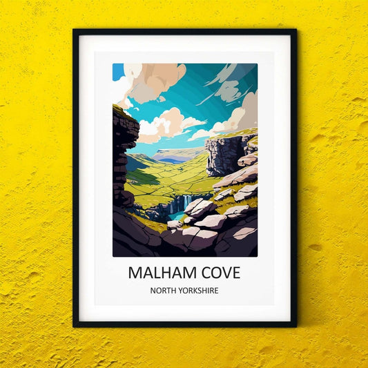 Malham Cove travel posters UK landscape print