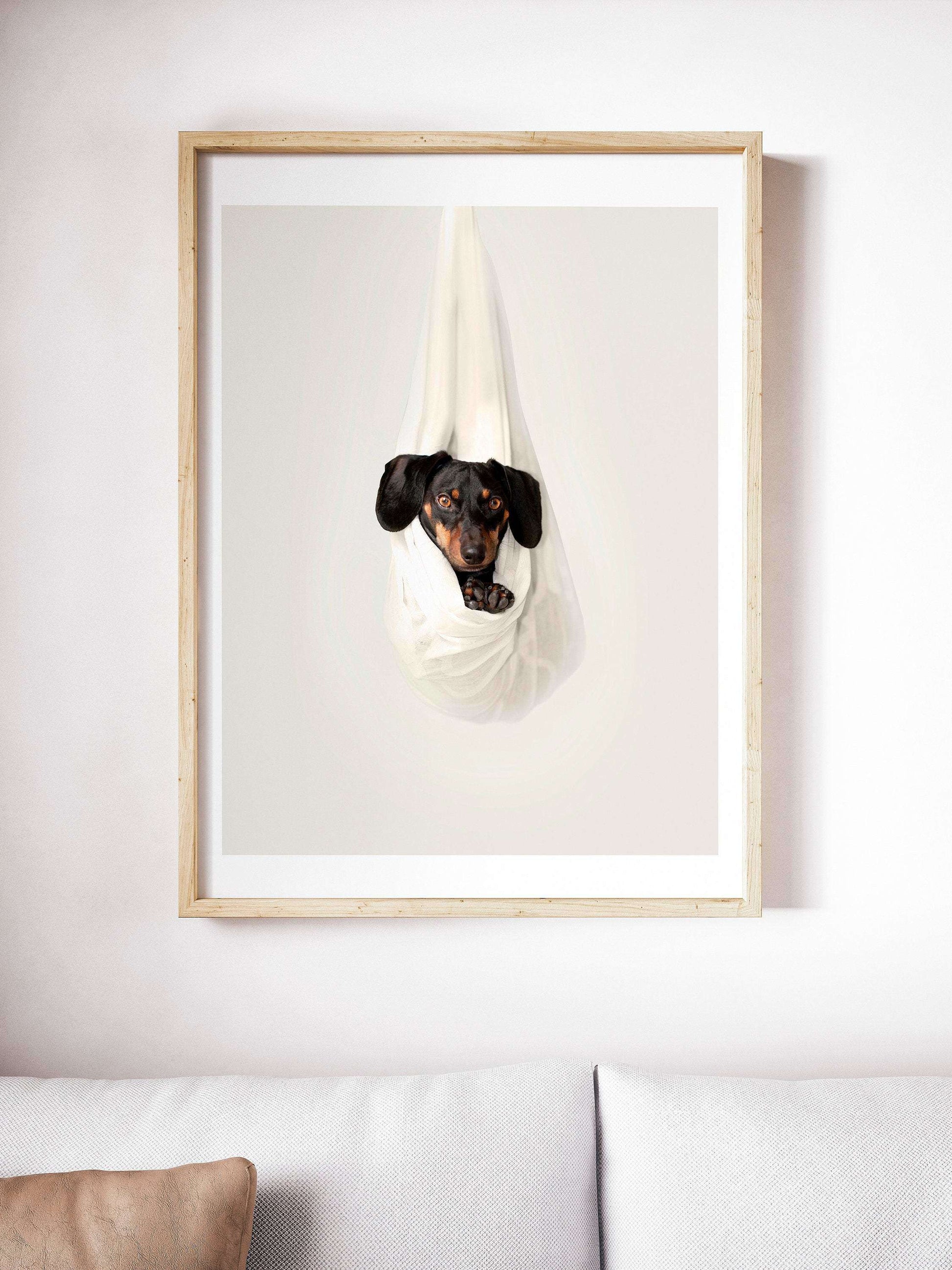 Modern Minimalist Daschund Print, Pet Art Black And White sausage Dog Art, minimalist art, minimal dog wall art dog lover gift