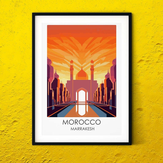 Morocco Marrakesh modern travel print graphic travel poster