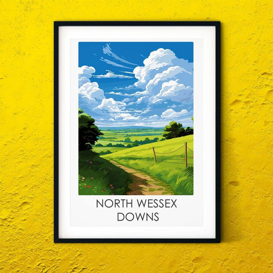 North Wessex Downs travel posters UK landscape print