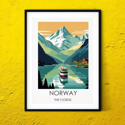 Norway modern travel print graphic travel poster
