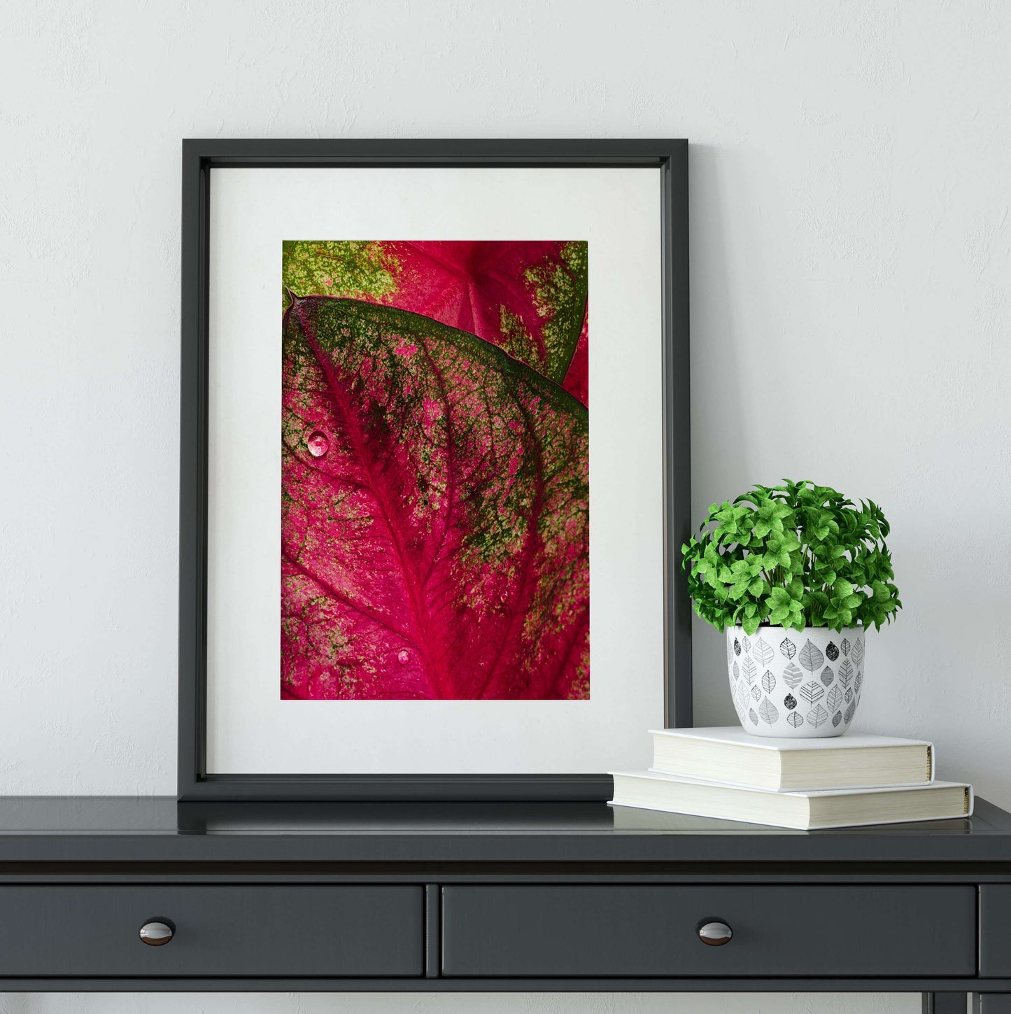 Pink tropical leaves minimalist photography print Photography Prints